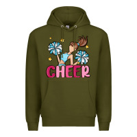 Army Green cheer Premium Hoodie - MaliasSmallBusiness