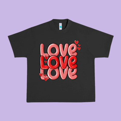 Love Valentines Day Urban Heavy Tee Designed By Maliassmallbusiness