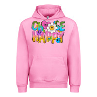 Fuchsia Pink choose happy with smile Urban Hoodie - NancyCooperArtShop