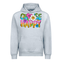 Heather Grey choose happy with smile Urban Hoodie - NancyCooperArtShop