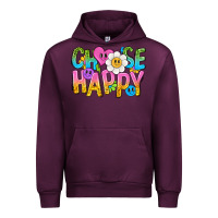 Mauve Wine choose happy with smile Urban Hoodie - NancyCooperArtShop