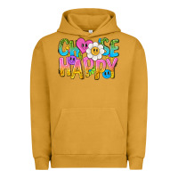 Pigment Peanut Butter choose happy with smile Urban Hoodie - NancyCooperArtShop