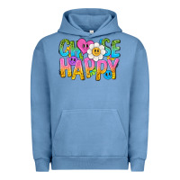 Pigment Pebble Blue choose happy with smile Urban Hoodie - NancyCooperArtShop