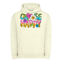 Pigment Pistachio choose happy with smile Urban Hoodie - NancyCooperArtShop