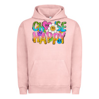 Pigment Salmon choose happy with smile Urban Hoodie - NancyCooperArtShop