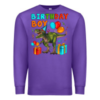 Purple birthday boy t rex Premium Sweatshirt - Artiststas