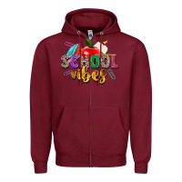Burgundy school vibes Zipper Hoodie - Zillion Design Studio