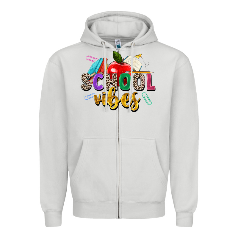 School Vibes Zipper Hoodie by Zillion Design Studio | Teevron