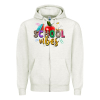 Oatmeal Heather school vibes Zipper Hoodie - Zillion Design Studio