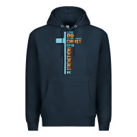 Navy i can do all things through christ who strengthens Premium Hoodie - MaliasSmallBusiness