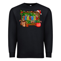 Black christmas teacher and coffe cup with board Premium Sweatshirt - AdoDesignShop
