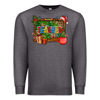 Charcoal Heather christmas teacher and coffe cup with board Premium Sweatshirt - AdoDesignShop