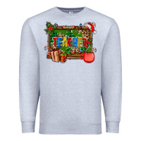 Heather Grey christmas teacher and coffe cup with board Premium Sweatshirt - AdoDesignShop