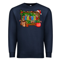 Navy christmas teacher and coffe cup with board Premium Sweatshirt - AdoDesignShop
