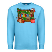Ocean Blue christmas teacher and coffe cup with board Premium Sweatshirt - AdoDesignShop