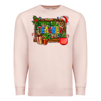 Pale Pink christmas teacher and coffe cup with board Premium Sweatshirt - AdoDesignShop