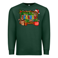 Sports Green christmas teacher and coffe cup with board Premium Sweatshirt - AdoDesignShop