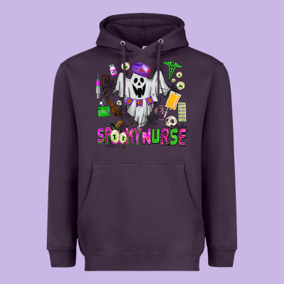 Spooky Nurse Heavyweight Hoodie Designed By Adodesignshop