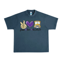 Midnight Navy peace love bus driver Urban Heavy Tee - MaliasSmallBusiness