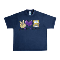Navy peace love bus driver Urban Heavy Tee - MaliasSmallBusiness