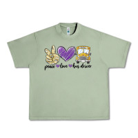 Oil Green peace love bus driver Urban Heavy Tee - MaliasSmallBusiness