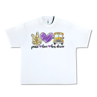 White peace love bus driver Urban Heavy Tee - MaliasSmallBusiness