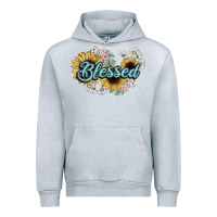 Heather Grey blessed Urban Hoodie - NancyCooperArtShop