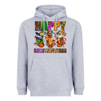 Heather Grey happy hallothanksmas Heavyweight Hoodie - AdoDesignShop