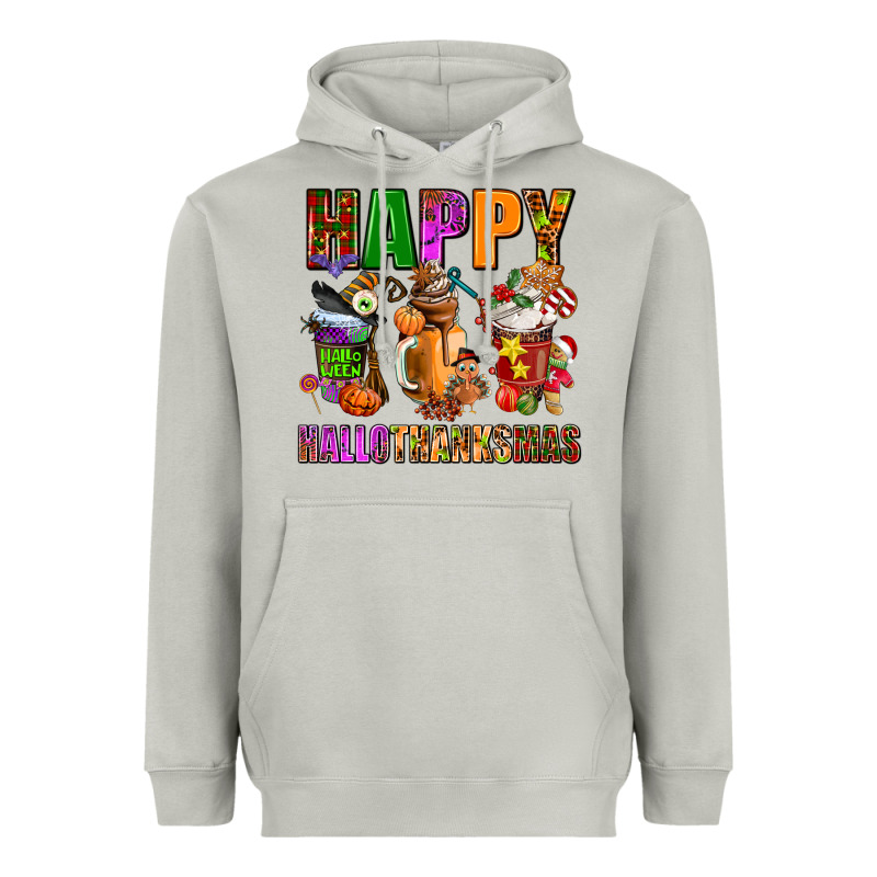 Happy Hallothanksmas Heavyweight Hoodie by AdoDesignShop | Teevron