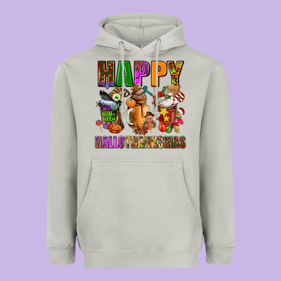 Happy Hallothanksmas Heavyweight Hoodie Designed By Adodesignshop