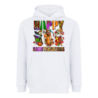 White happy hallothanksmas Heavyweight Hoodie - AdoDesignShop
