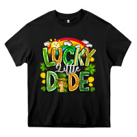 Black Lucky Little Dude Heavy Core Tee - CowhideDigitalArt