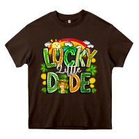 Chocolate Brown Lucky Little Dude Heavy Core Tee - CowhideDigitalArt