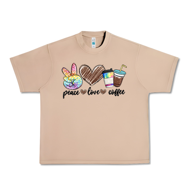 Peace Love Coffee Urban Heavy Tee by MaliasSmallBusiness | Teevron