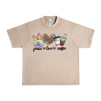 French Oak peace love coffee Urban Heavy Tee - MaliasSmallBusiness