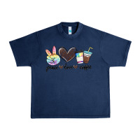 Navy peace love coffee Urban Heavy Tee - MaliasSmallBusiness