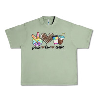 Oil Green peace love coffee Urban Heavy Tee - MaliasSmallBusiness