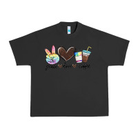 Pigment Black peace love coffee Urban Heavy Tee - MaliasSmallBusiness