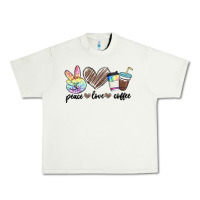 Pistachio peace love coffee Urban Heavy Tee - MaliasSmallBusiness