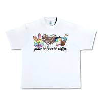 White peace love coffee Urban Heavy Tee - MaliasSmallBusiness