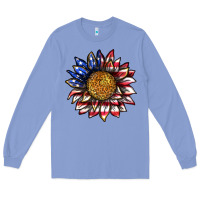 Colony Blue 4th of july sunflower Long Sleeve Tee - texasbilliewilder