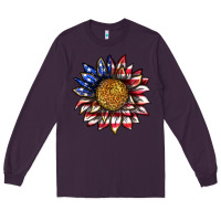Plum 4th of july sunflower Long Sleeve Tee - texasbilliewilder