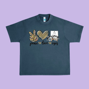 Peace Love Eyes Urban Heavy Tee Designed By Maliassmallbusiness
