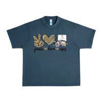 Midnight Navy peace love eyes Urban Heavy Tee - MaliasSmallBusiness