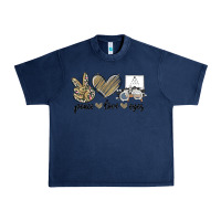 Navy peace love eyes Urban Heavy Tee - MaliasSmallBusiness