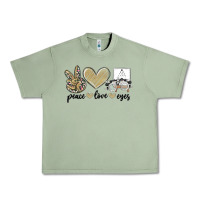 Oil Green peace love eyes Urban Heavy Tee - MaliasSmallBusiness