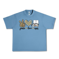 Pebble Blue peace love eyes Urban Heavy Tee - MaliasSmallBusiness