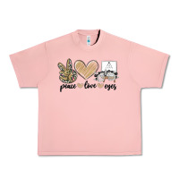 Salmon peace love eyes Urban Heavy Tee - MaliasSmallBusiness