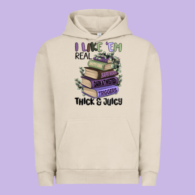 I Like Them Real Thick And Juicy Books Urban Hoodie Designed By Maliassmallbusiness