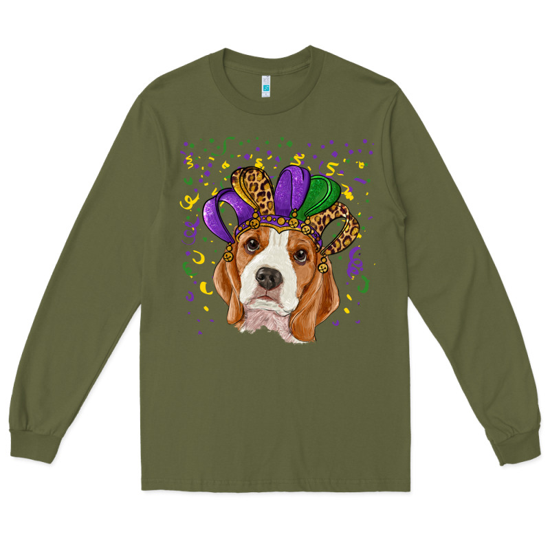 Mardi Gras Beagle Long Sleeve Tee by RanaPortraitStore | Teevron